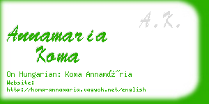 annamaria koma business card